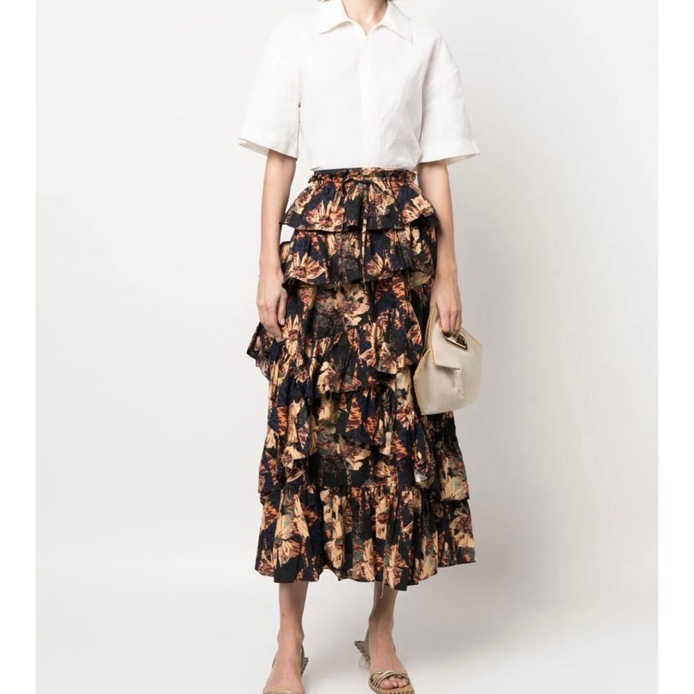 NWT Ulla Johnson Cornelia Skirt in Lupine/Abstract print Size 8 but runs small